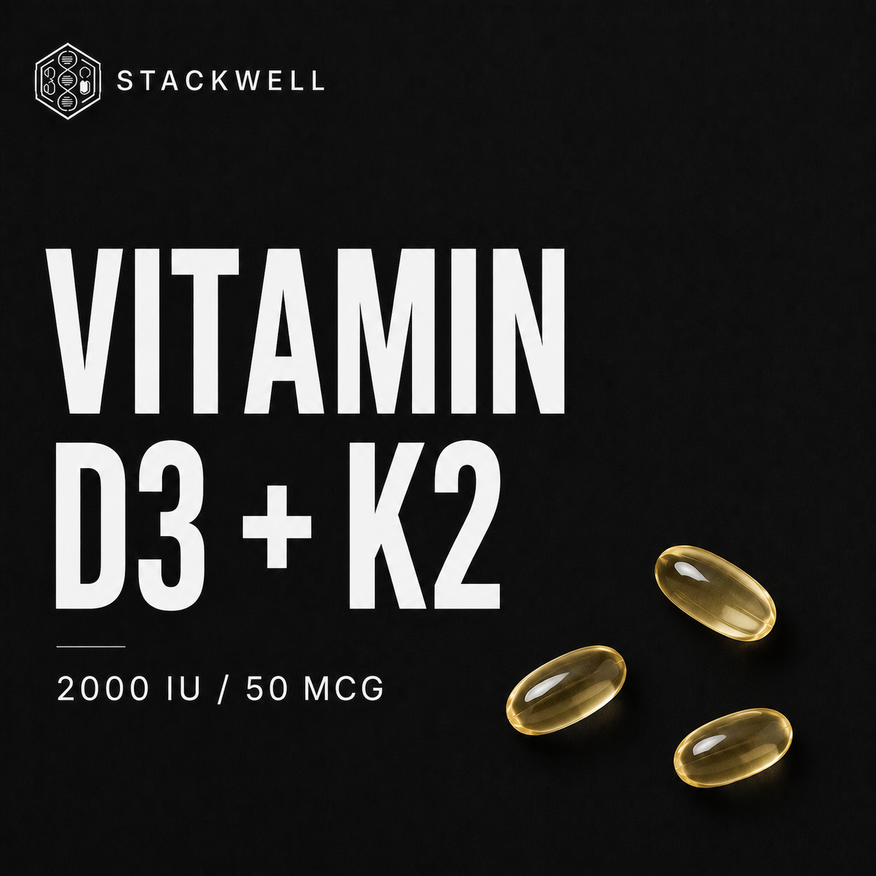 Vitamin D3 + K2 2000IU/50MCG